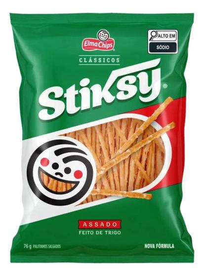 Imagem de Kit c/ 6 Stiksy Salgadinho Elma Chips Petisco Churrasco 76g