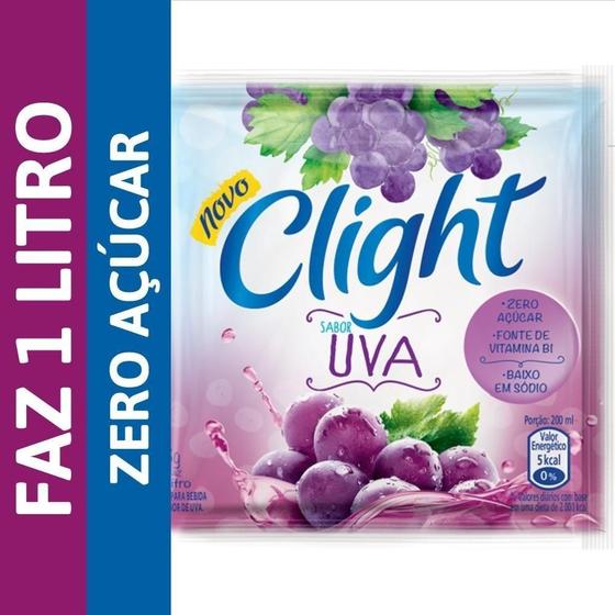 Imagem de Kit c/ 6 Suco Em Po Zero Acucar Vitaminas Uva 8g Clight