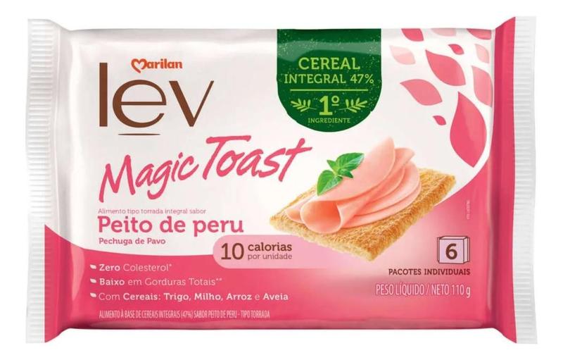 Imagem de Kit c/ 6 Torrada Lev Magic Toast Peito De Peru Marilan 110g