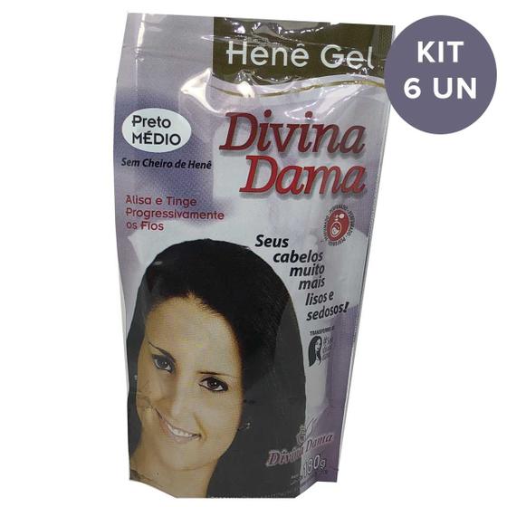 Imagem de Kit C/ 6un Hene Em Gel Divina Dama 180g Médio