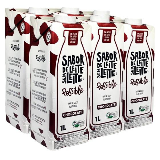 Imagem de Kit c/ 6und Bebida Vegetal sabor Chocolate POSSIBLE 1L