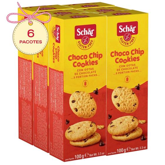 Imagem de Kit c/ 6und Biscoito sem Glúten SCHAR Choco Chip Cookie 100g