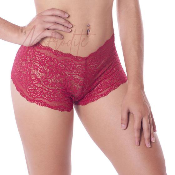 Imagem de Kit C/8 Caleçon Plus Renda Calesson Calcinha Short Feminino