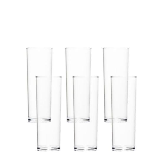 Imagem de Kit c 8 Copos Long Drink em PP e 8 Canudos em Aço Inox Vemplast