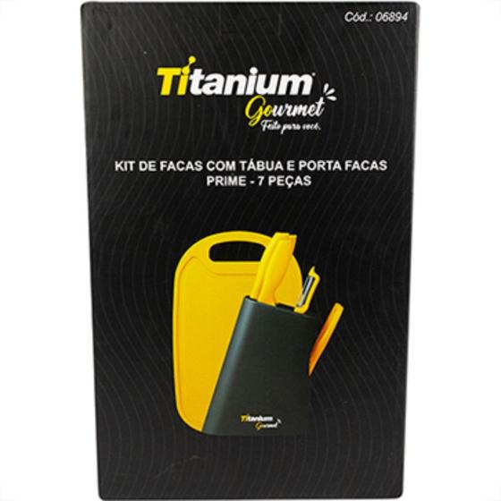Imagem de Kit C/Tabua/Porta Faca 7Pc Titanium 6894