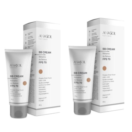 Imagem de Kit C2 BB Cream FPS70 Com Cor 40g  Anasol