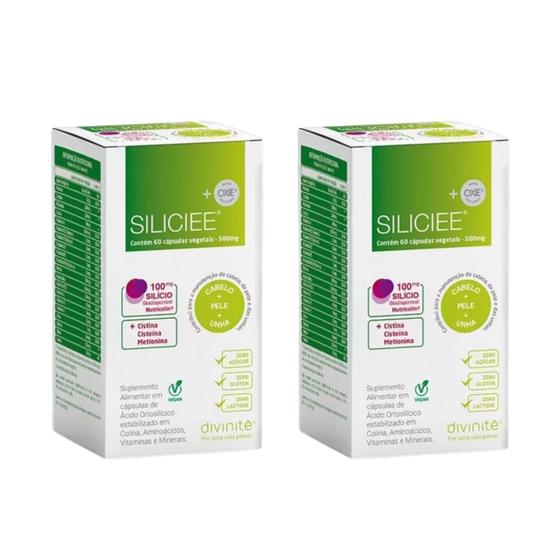 Imagem de Kit C2 Suplemento Cabelos, Unhas e Pele Siliciee C60 - Divinité