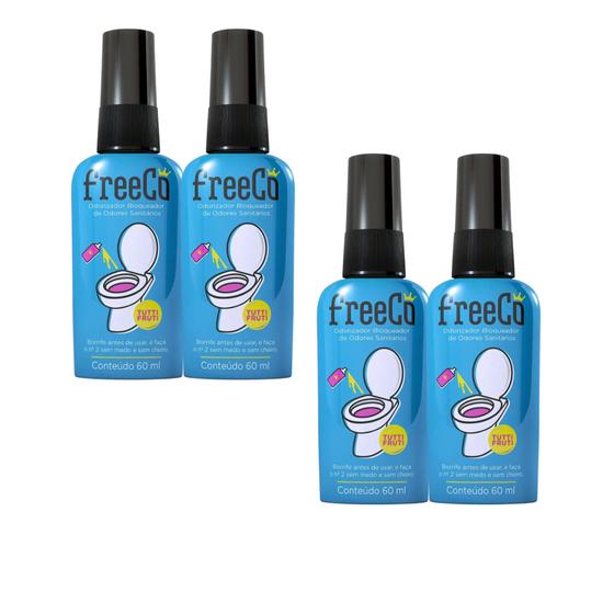 Imagem de Kit C4 Odorizador FreeCo Tutti Frutti Sanitário Free Brands