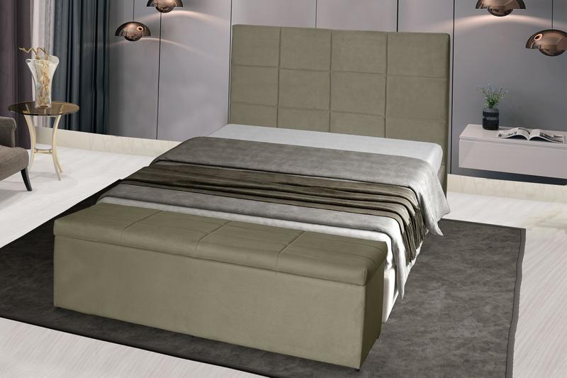 Kit Cabeceira 193Cm p/ Cama Box King + Baú 193Cm Calçadeira Estofada Raissa Suede Bege Menor preço em Kit Cabeceira 193Cm p/ Cama Box King + Baú 193Cm Calçadeira Estofada Raissa Suede Bege