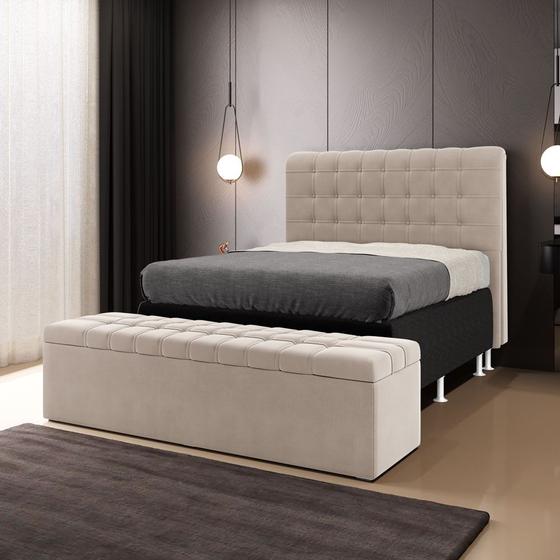 Kit Cabeceira Rana 160 para Cama Box Queen e Calçadeira Alpha Z-006 Sued Capuccino Aradecor Menor preço em Kit Cabeceira Rana 160 para Cama Box Queen e Calçadeira Alpha Z-006 Sued Capuccino Aradecor