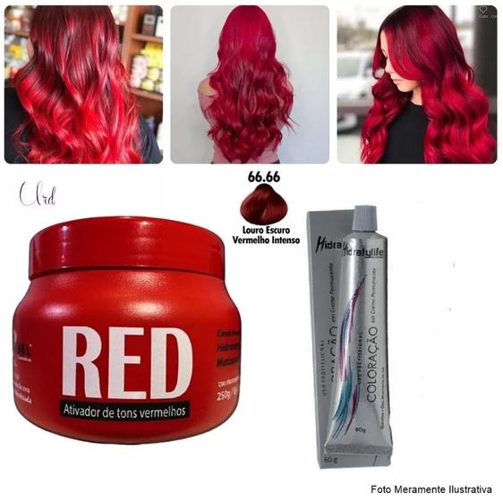 Imagem de Kit Cabelo Red Matizador 250g Tinta 60g Ox 90ml - Mairibel / Hidratylife