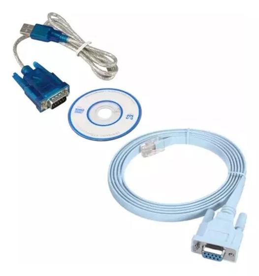 Imagem de Kit Cabo Console Db9 X Rj45 + Cabo Serial Rs232 Db09 X Usb