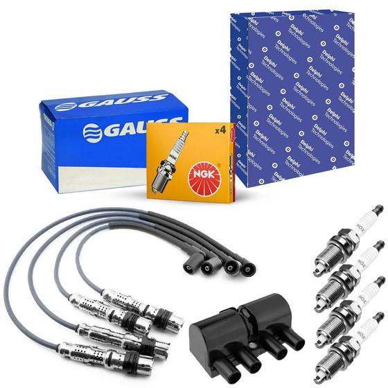 Imagem de Kit Cabo de Vela e Vela Ignição e Bobina Ignição Corsa 1.0