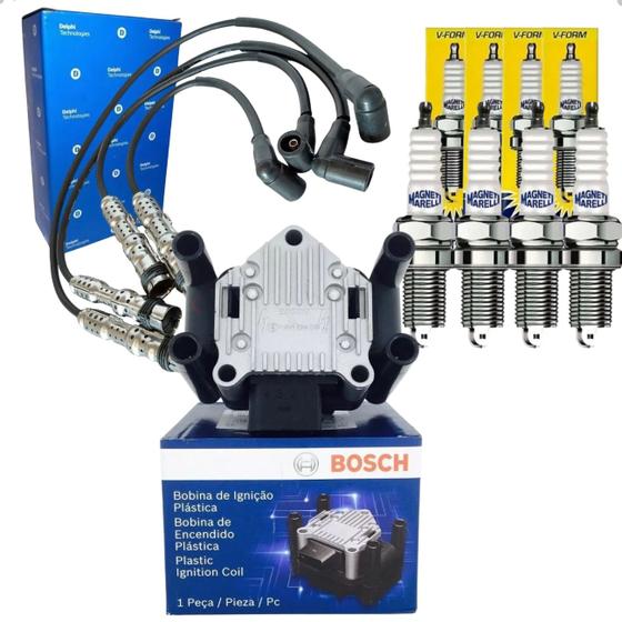 Imagem de Kit Cabo E Vela Bobina Ignição Fox Gol Golf Saveiro A3