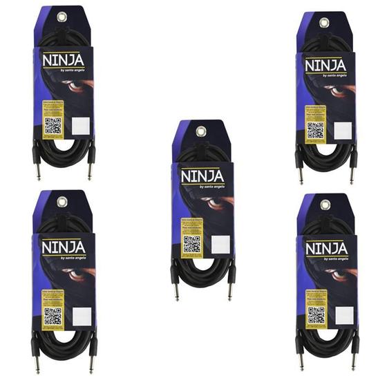 Kit Cabo Santo Angelo Para Instrumentos Ninja 10FT 3,05M 5 Unidades Menor preço em Kit Cabo Santo Angelo Para Instrumentos Ninja 10FT 3,05M 5 Unidades