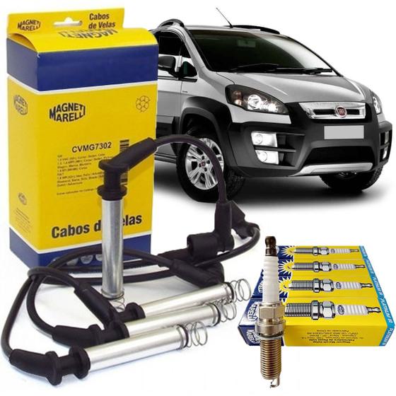 Imagem de Kit Cabo + Velas Idea 1.8 8v após 2005 Marelli Original