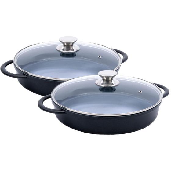 Imagem de Kit Caçarola Baixa Hercules Indução Antiaderente Ceramico
