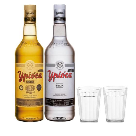 Imagem de Kit Cachaça Aguardente Ypióca Ouro + Prata Garrafa 965Ml