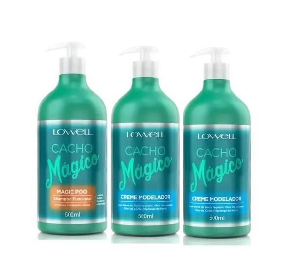 Imagem de Kit Cacho Magico Shampoo Funcional 2 Creme Modelador 500Ml