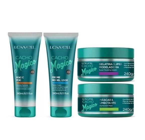 Imagem de Kit Cacho Mágico Shampoo Funcional+ Creme Modelador 240 ml +Máscara Umectante + Gelatina 240 g Lowell