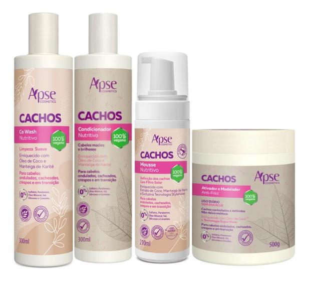 Imagem de Kit Cachos Apse Co wash, Condicionador, Mousse E Ativador