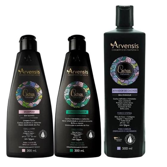 Imagem de Kit Cachos Arvensis Shampoo + Condicionador + Ativador 500Ml