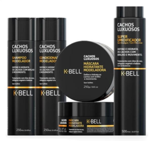 Imagem de Kit Cachos Luxuosos Kbell (shampoo/cond/masc/super umidificador) 250ml