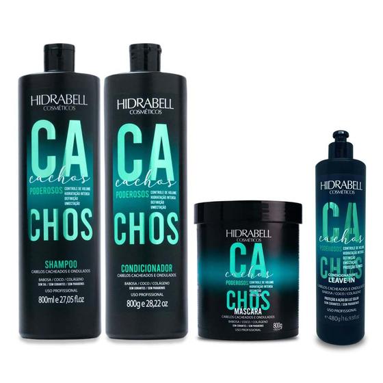 Imagem de Kit Cachos Poderosos 800ml Hidrabell - Definição, Hidratação e Umectação dos Cabelos Cacheados