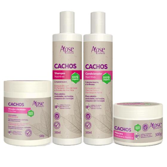 Imagem de Kit Cachos Shampoo+ Condicionador +Máscara +Ativador Apse