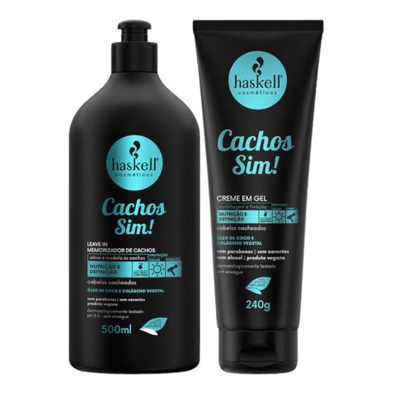 Imagem de Kit Cachos Sim 1 Leave in 500ml 1 Gel em creme 240ml Haskell