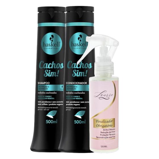 Imagem de Kit Cachos Sim Shampoo + Cond 500ml + Finalizador Obrigatório Lourre 120ml