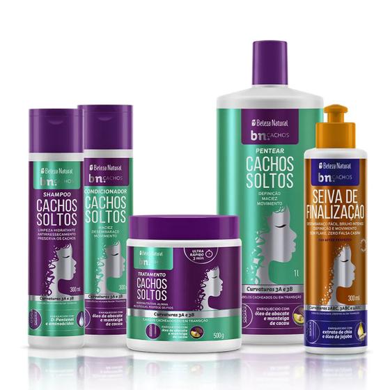 Imagem de Kit Cachos Soltos com Pentear 1L +  Seiva Bn.Cachos