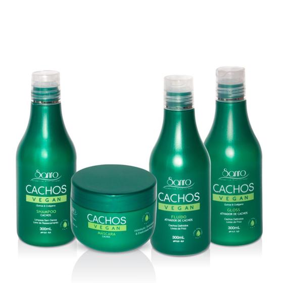 Imagem de Kit Cachos Vegan  Sanro Cosméticos 300g