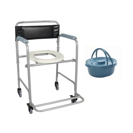 Kit Cadeira De Banho Dobravel D30 + Comadre 2l Menor preço em Kit Cadeira De Banho Dobravel D30 + Comadre 2l
