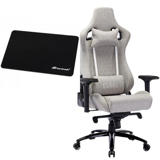 Imagem de Kit Cadeira Gamer Encosto Reclinável Confortável Ergonômica Para Setup  Gamer + Mousepad Fortrek Microfibra Preto P/ Mouse Razer