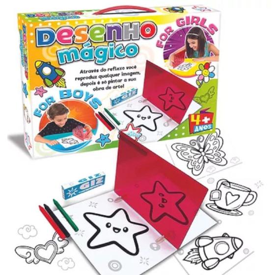 Imagem de Kit Caderno com 20 Desenhos para Cópia e Pintura com 3 Giz