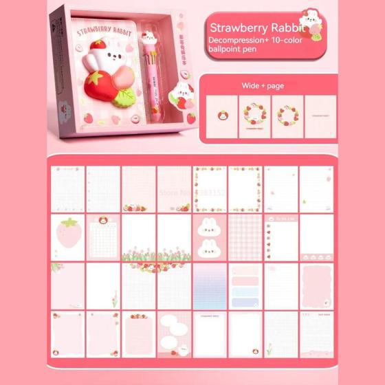 Imagem de Kit Caderno com Squishy com Caneta 10 cores Capa acolchoada