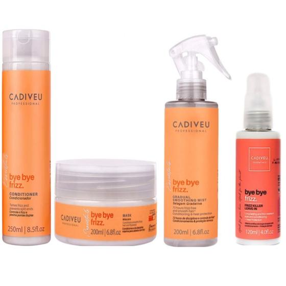 Imagem de Kit Cadiveu Bye Bye Frizz Cond + Máscara + Spray + Leave In