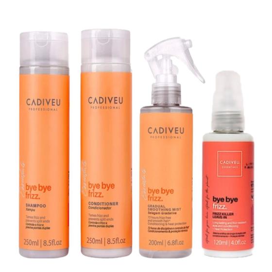 Imagem de Kit Cadiveu Bye Bye Frizz Sh+Cd250ml+Spray200ml+LeaveIn120ml