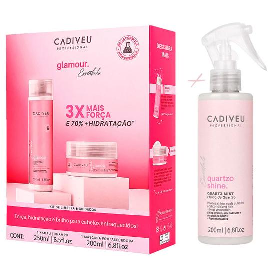 Imagem de Kit Cadiveu Glamour Essentials  + Fluído Quartzo Shine Mist