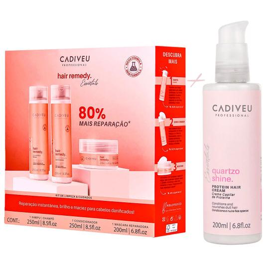 Imagem de Kit Cadiveu Hair Remedy + Creme Quartzo Shine Protein 200ml