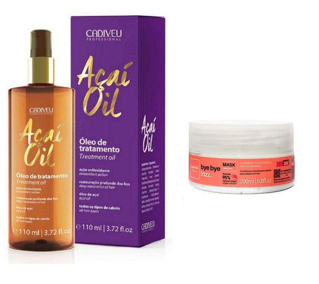 Kit Cadiveu Máscara + Óleo Açaí Tratamento Controle Do Frizz Óleo