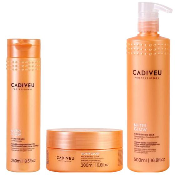 Imagem de Kit Cadiveu Nutri Glow CD 250ml+Mask Cap 200ml+CeraNut 500ml