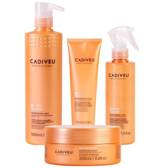 Imagem de Kit Cadiveu Nutri Glow Mask200ml+Cera+2 Leave In 150ml/215ml