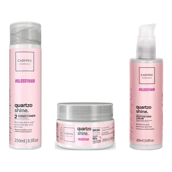 Imagem de Kit Cadiveu Quartzo Shine  Cond 250ml + Mask+ Proteína 200ml