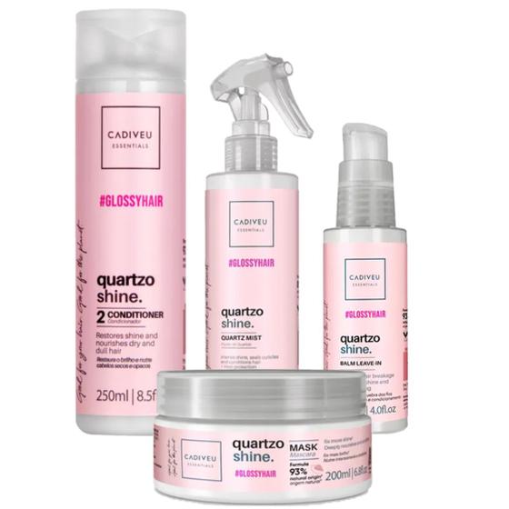 Imagem de Kit Cadiveu Quartzo Shine Cond + Máscara + Fluido + Balm