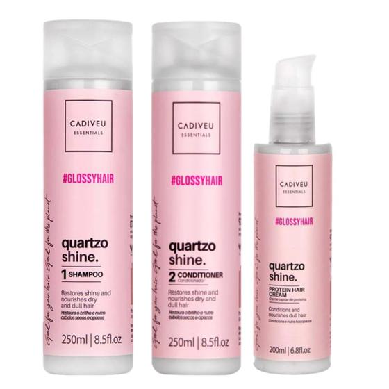 Imagem de Kit Cadiveu Quartzo Shine Sh 250ml+Cond 250ml+Proteína 200ml