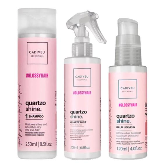 Imagem de Kit Cadiveu Quartzo Shine Shampoo250ml+Fluido200ml+Balm120ml