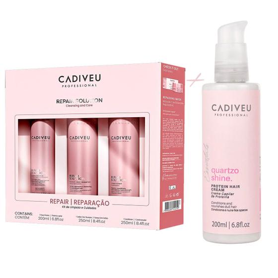 Imagem de Kit Cadiveu Repair Solution + Creme Quartzo Shine Protein