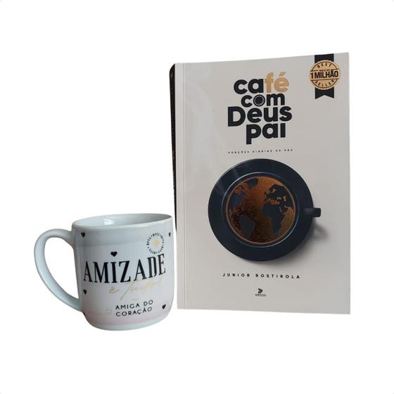 Imagem de Kit Cafe Com Deus Pai 2024 Caneca Amiga Coração Gospel Presente Especial Literatura Editora Cristã Livro Cristão Religioso Porcelana